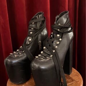 UNIF Black Hellbound Lace-Up Boots